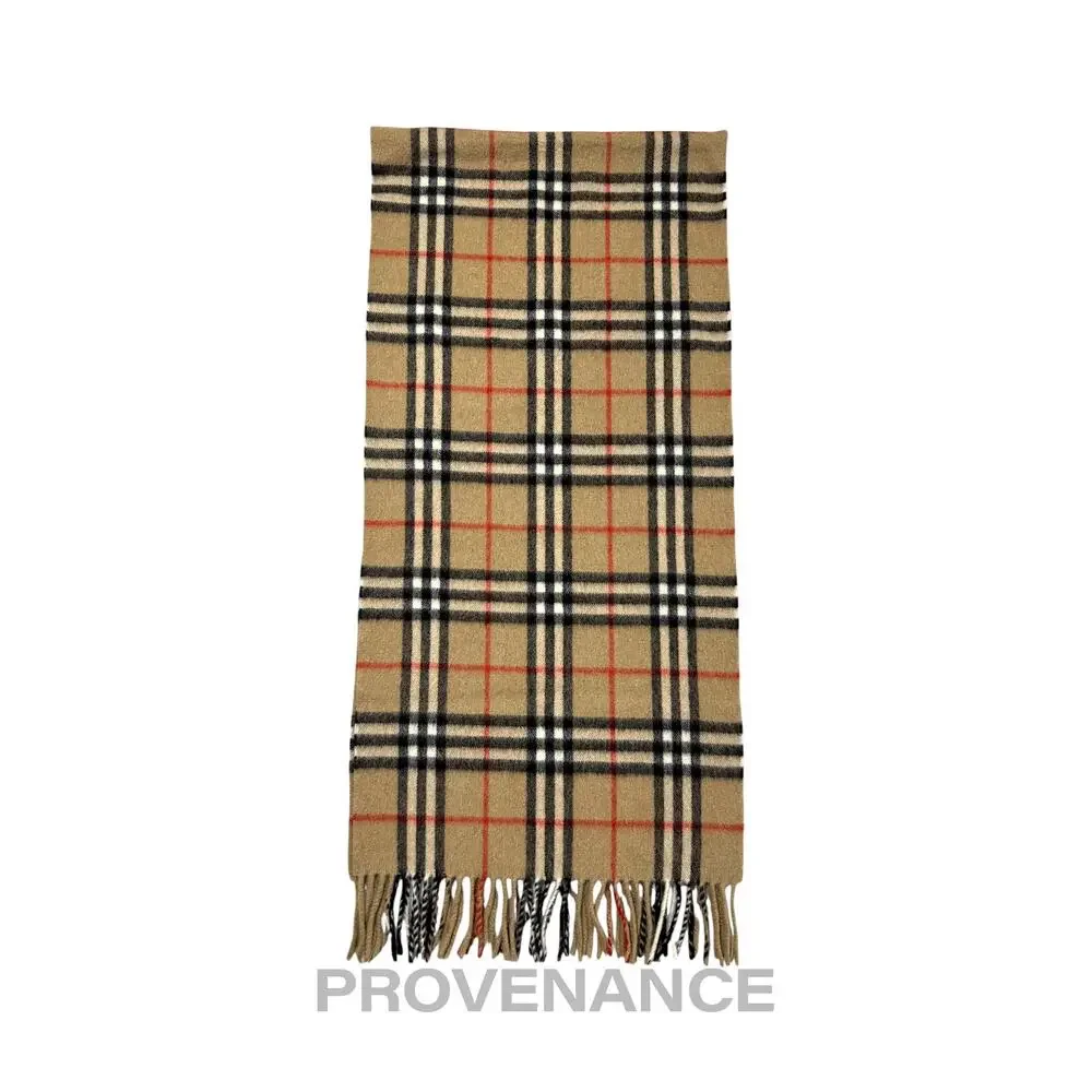 🔴 Vintage Burberrys Scarf Nova Check 100% Cashmere Camel
